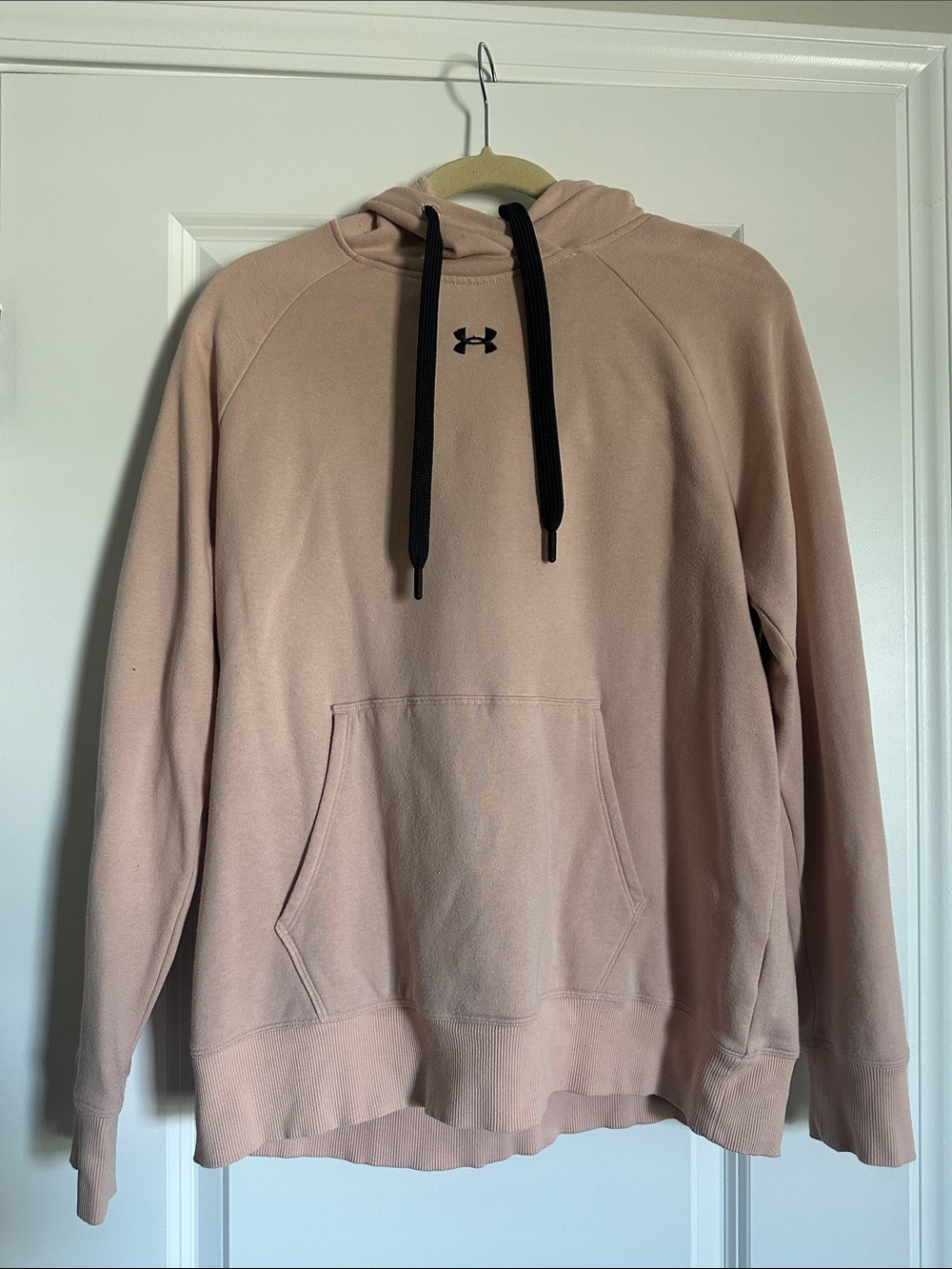 Under Armour Women’s Blush Pink Hoodie with Black Drawcords